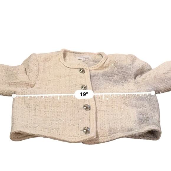 RTR Great Jones Cream Tweed Button Front Tweed Cropped‎ Jacket Sz 10 - Picture 10 of 11
